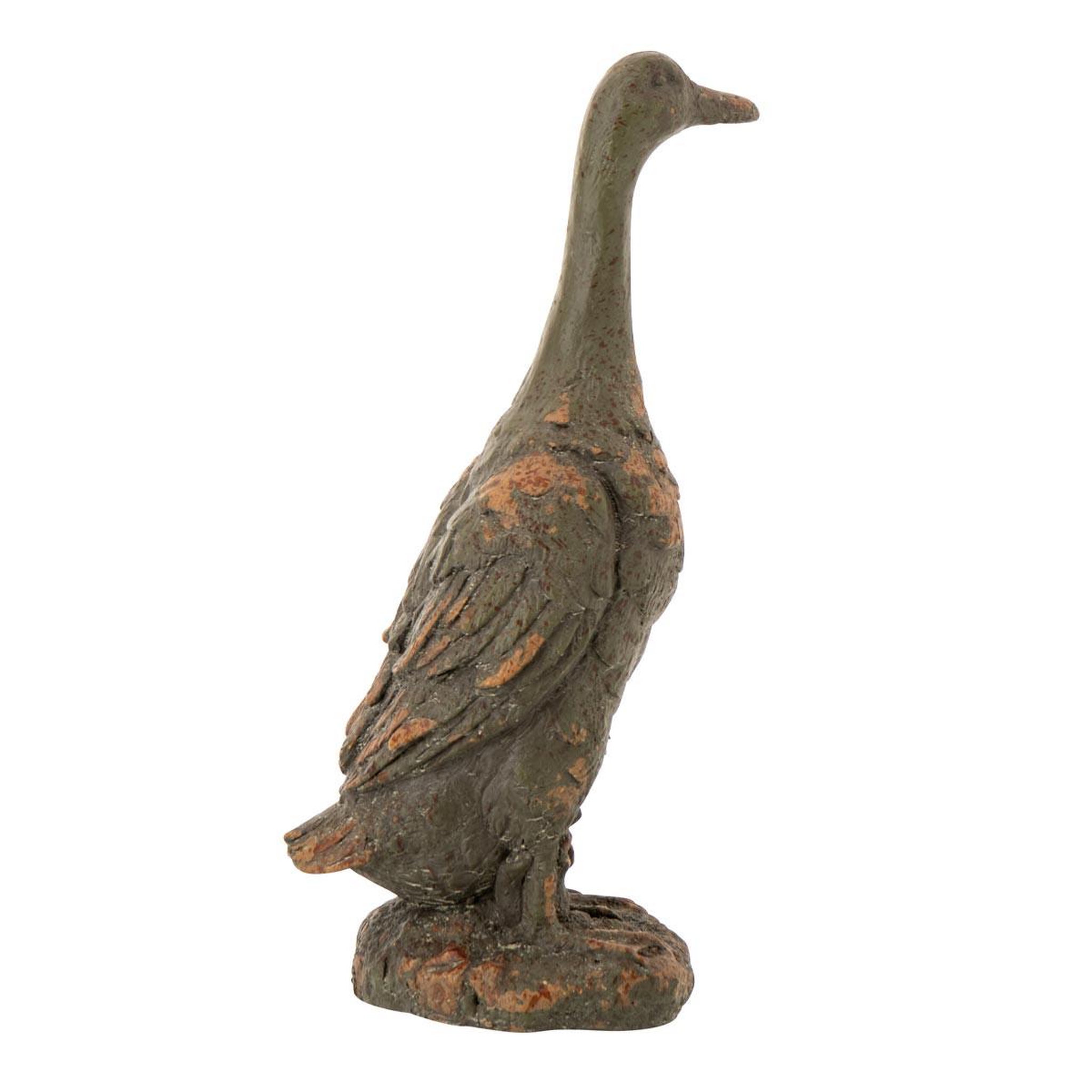 J-LINE Statue canard d'extérieur  antik  55cm vert foncé