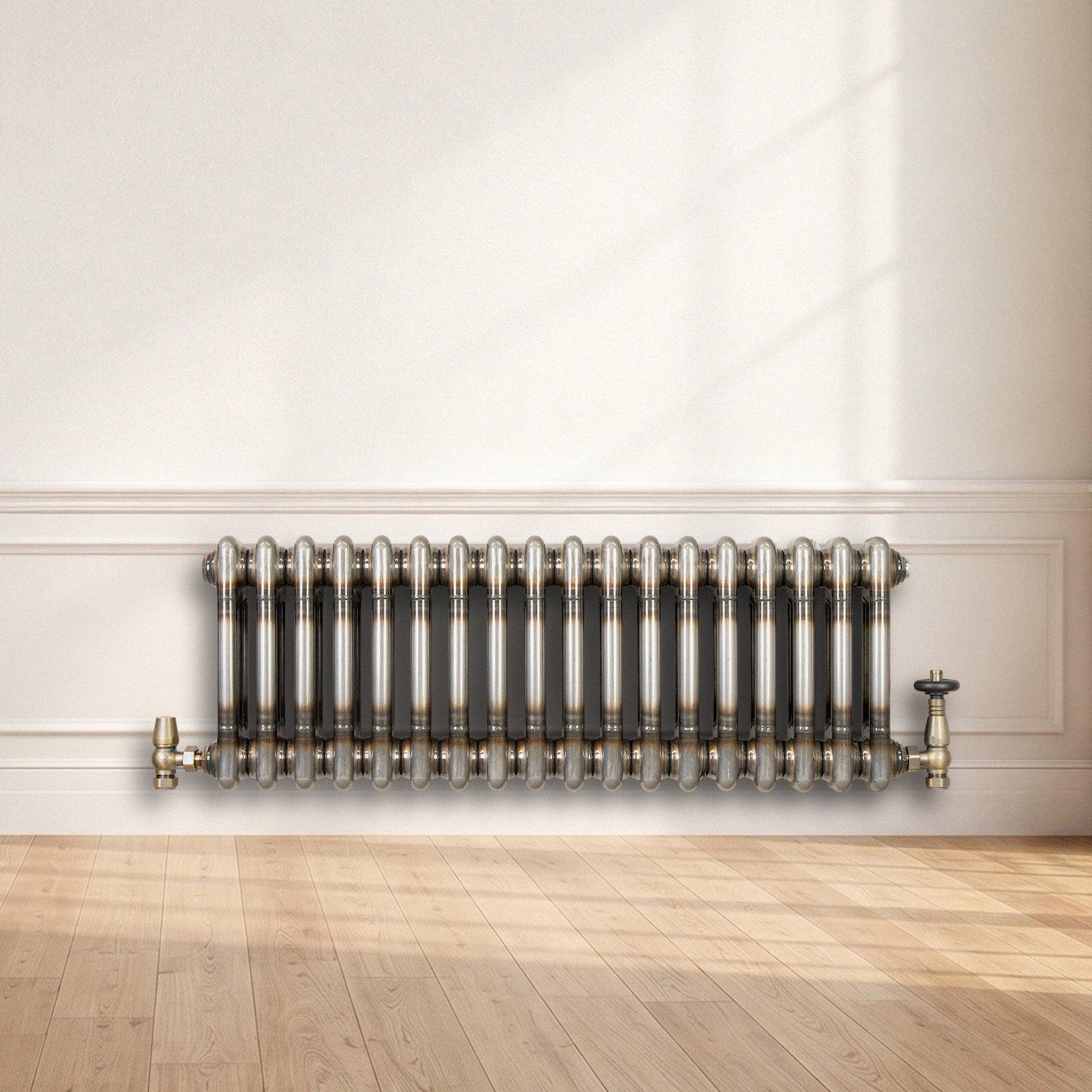 Voir la diapositive 4 : MONSTERSHOP Radiateur traditionnel à 2 colonnes & vannes - 300 x 830 mm - métal brut