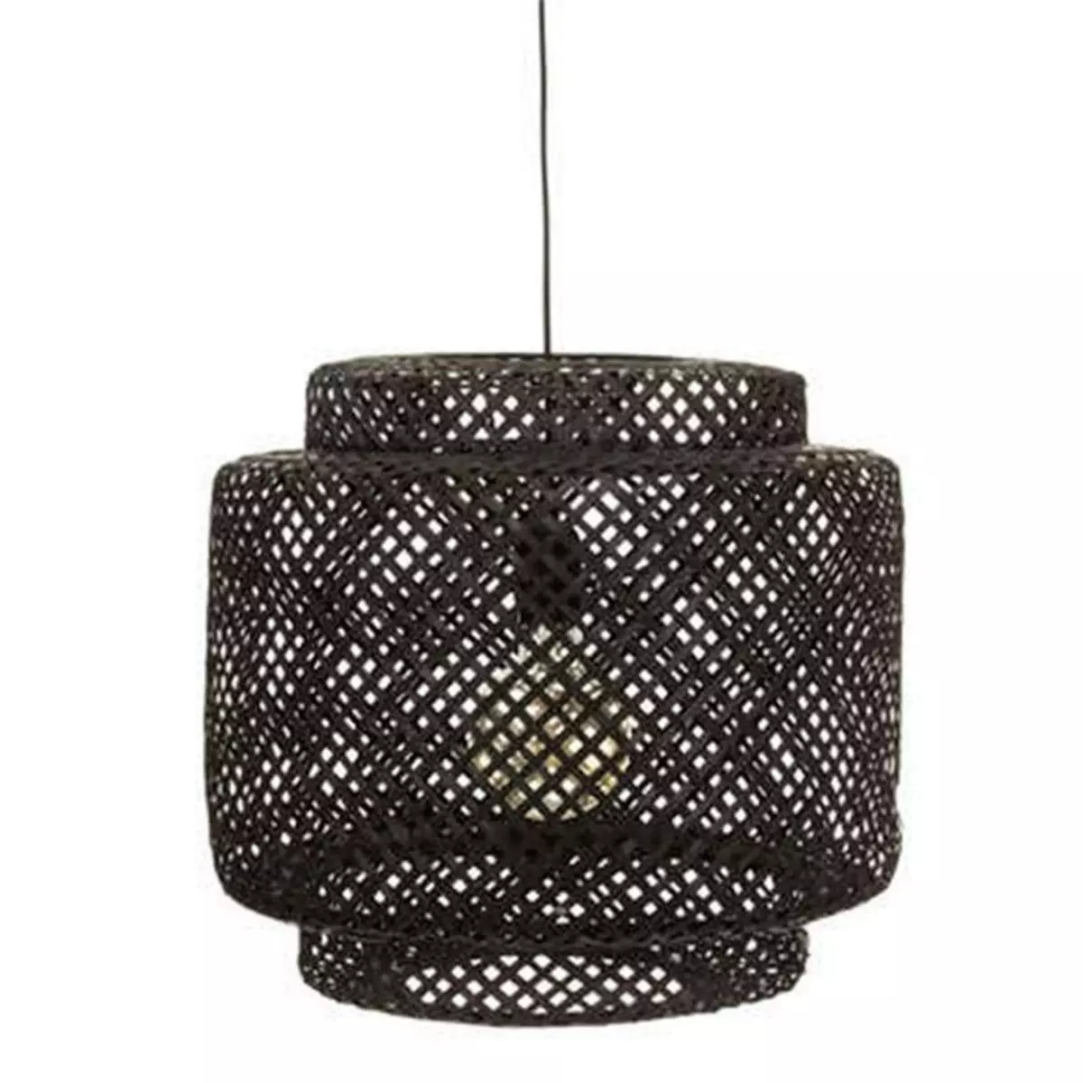 ATMOSPHERA Lampe Suspension Bambou  Liby  40cm Noir