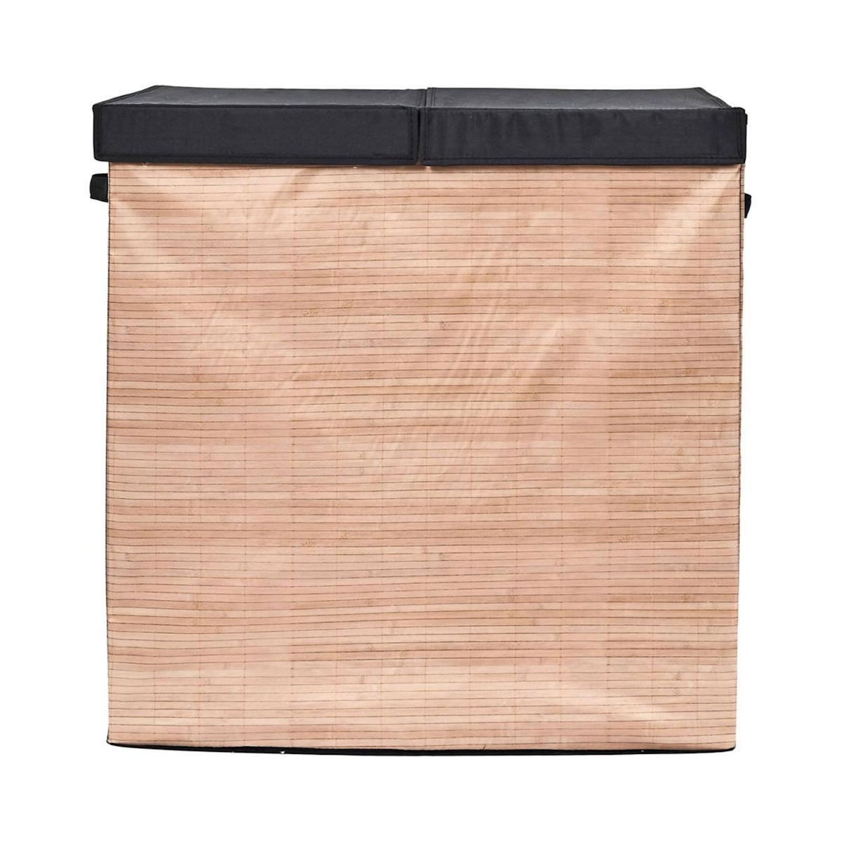 Paris Prix Panier à Linge Double Compartiments  Lou  58cm Naturel