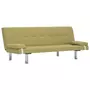 VIDAXL Canape-lit avec deux oreillers Vert Polyester