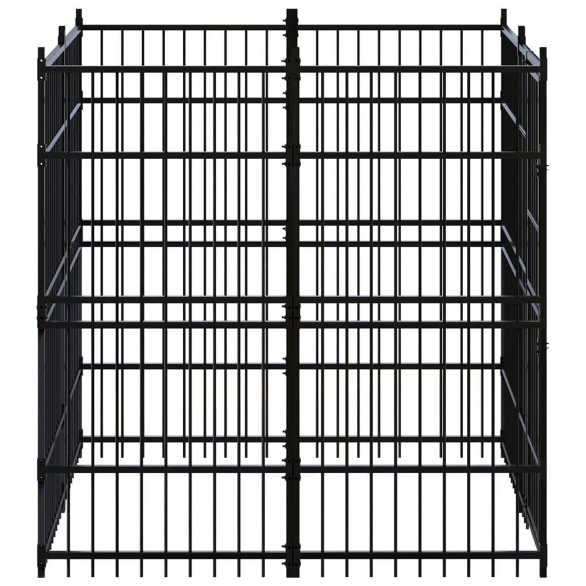 VIDAXL Chenil d'exterieur pour chiens Acier 3,69 m²