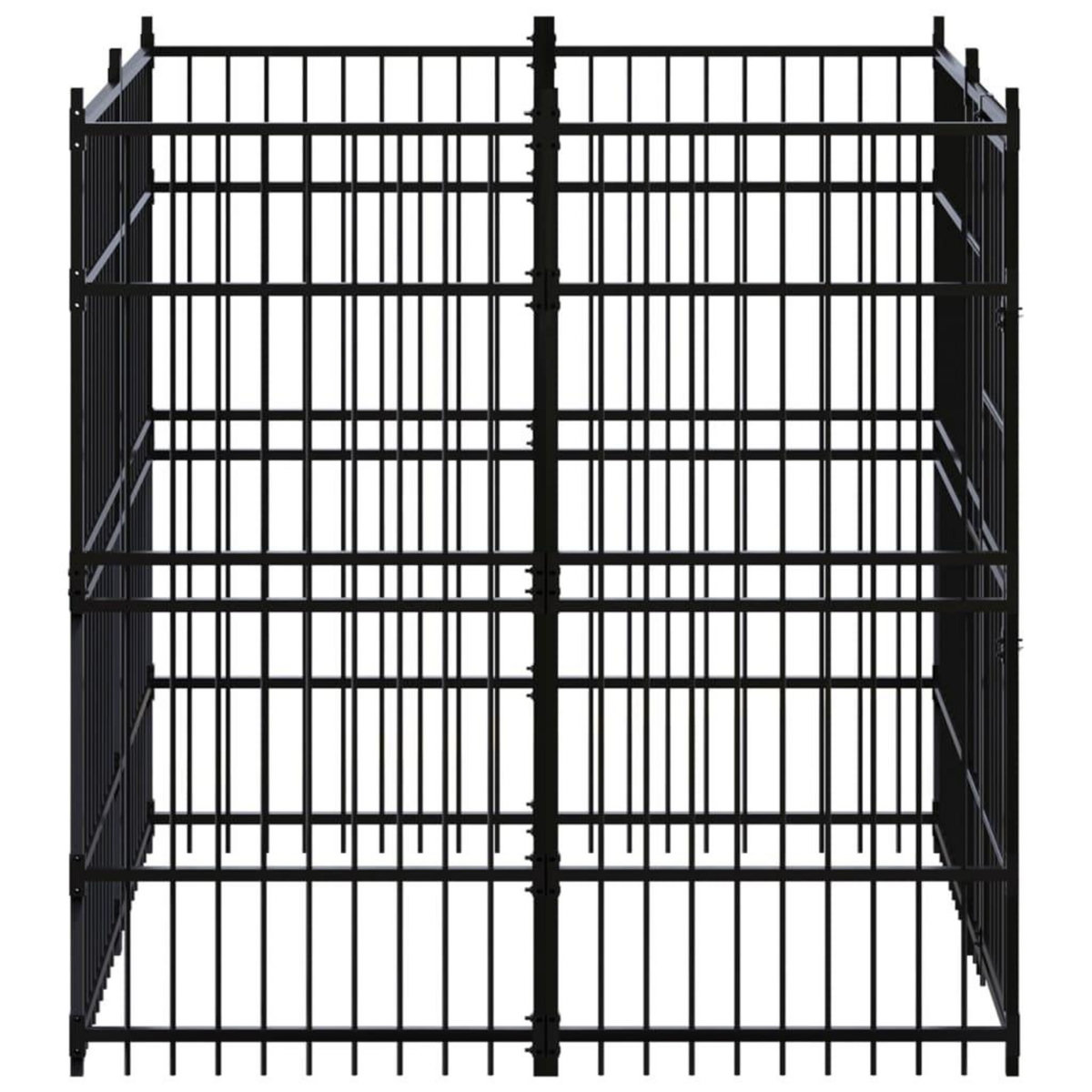 VIDAXL Chenil d'exterieur pour chiens Acier 3,69 m²