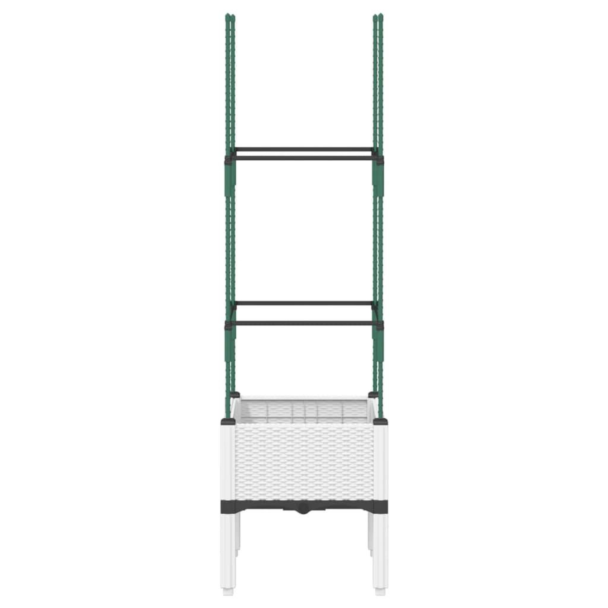 Voir la diapositive 3 : VIDAXL Jardiniere avec treillis blanc 40x40x142,5 cm PP