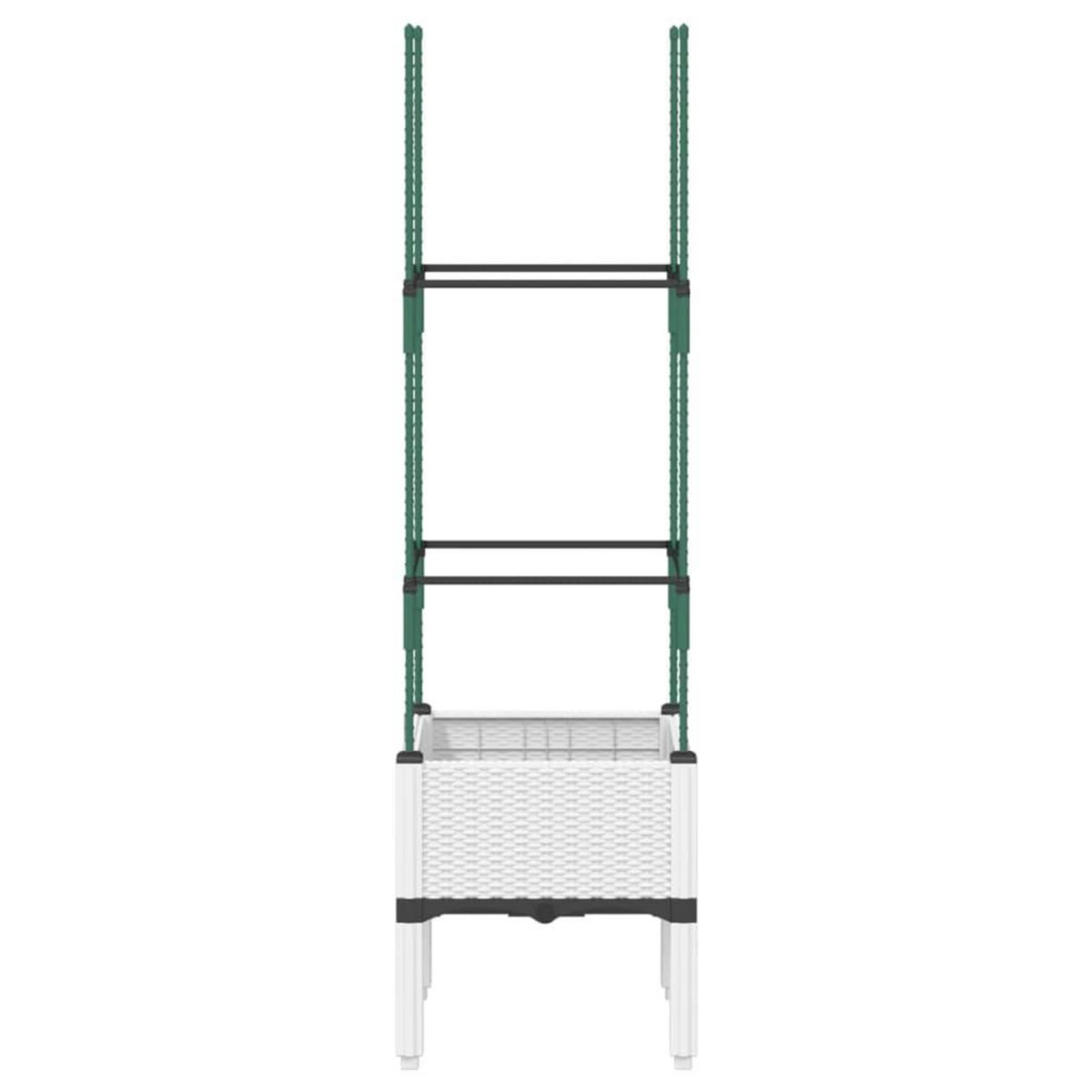 VIDAXL Jardiniere avec treillis blanc 40x40x142,5 cm PP