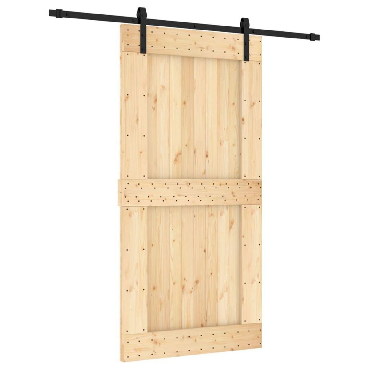 VIDAXL Porte coulissante et kit de quincaillerie 100x210 cm pin massif