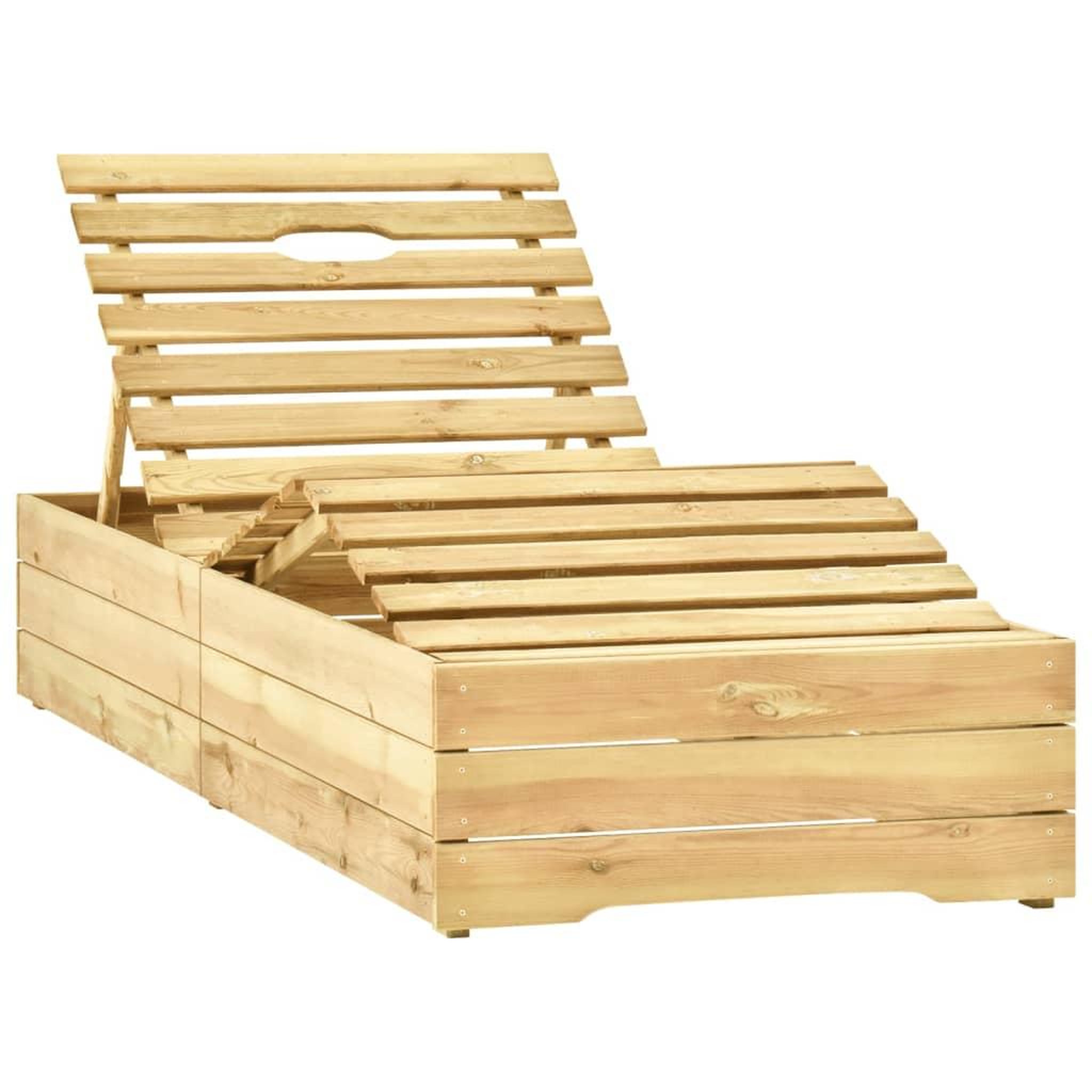 Voir la diapositive 3 : VIDAXL Chaise longue de jardin avec table et coussin Pin impregne