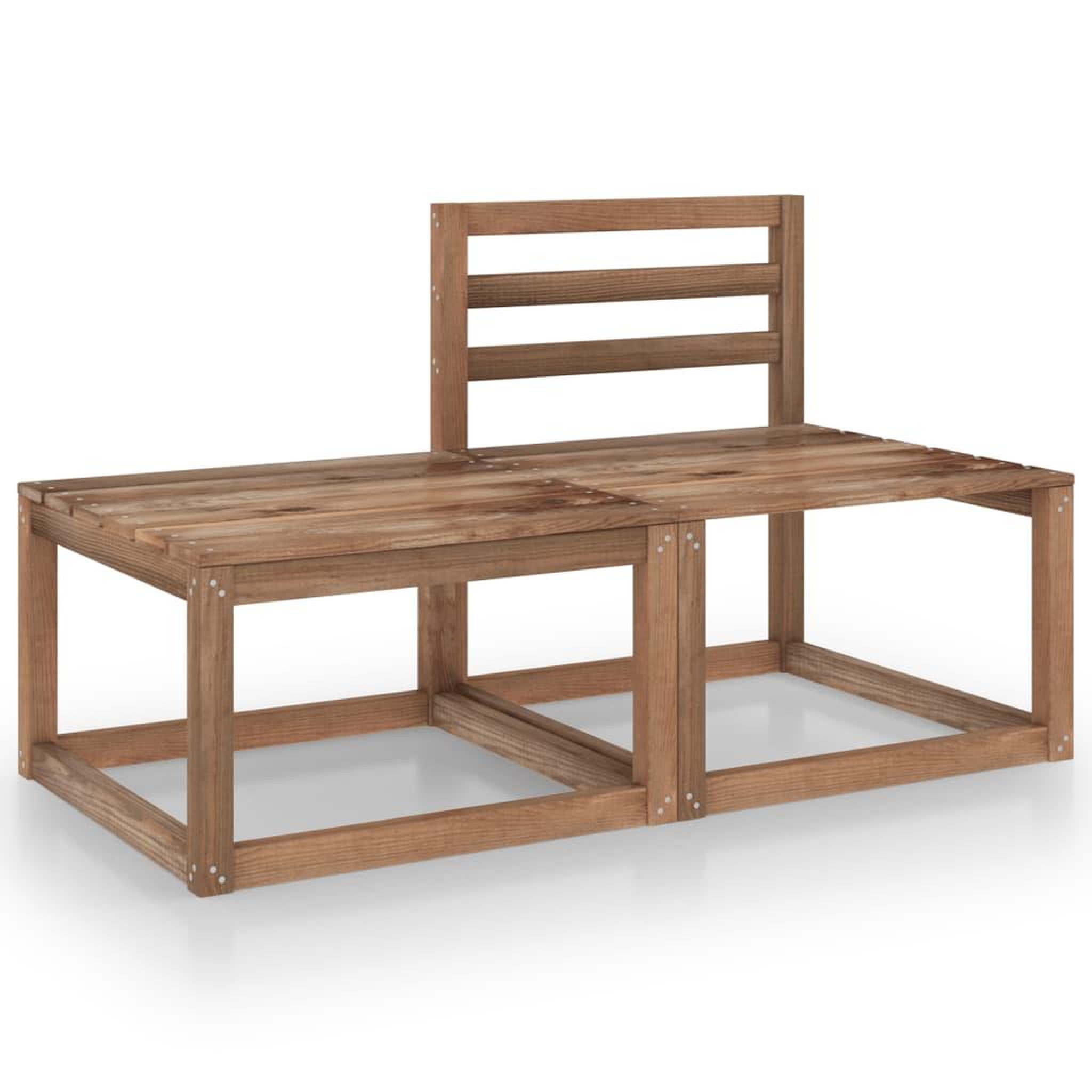 Voir la diapositive 1 : VIDAXL Salon de jardin 2 pcs Marron Bois de pin impregne