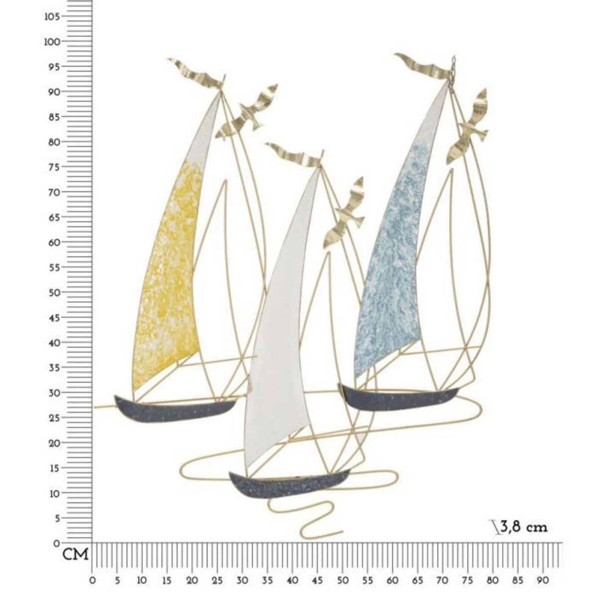 Paris Prix Décoration Murale en Métal  Vela Color  97cm Multicolore