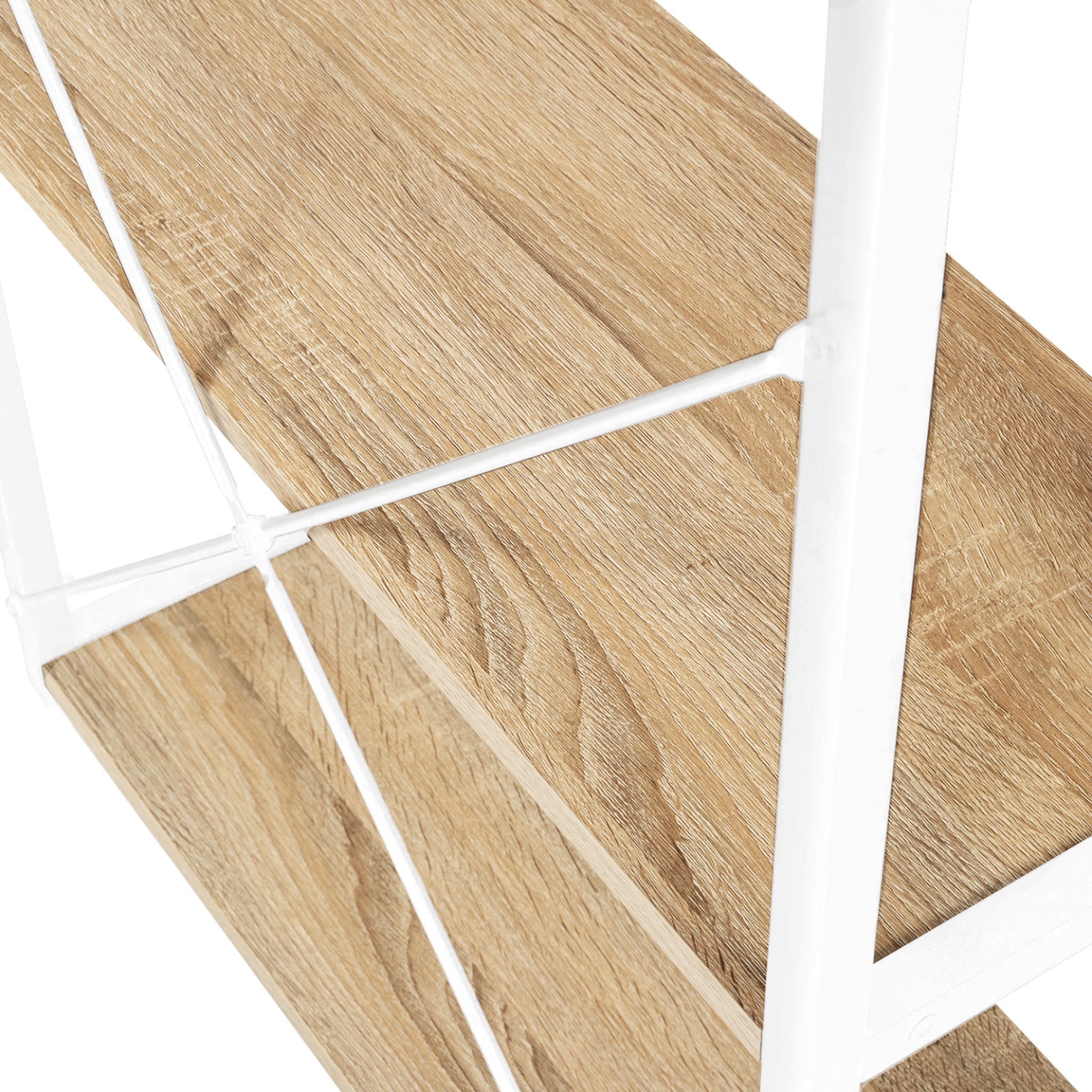 Voir la diapositive 3 : ID MARKET Bureau droit detroit design industriel bois et métal blanc