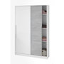 Voir la diapositive 1 : MARKET24 Armoire TOP - Décor blanc artik et blanc vehlo - 2 Portes coulissantes - L200 x H120 x P50 cm