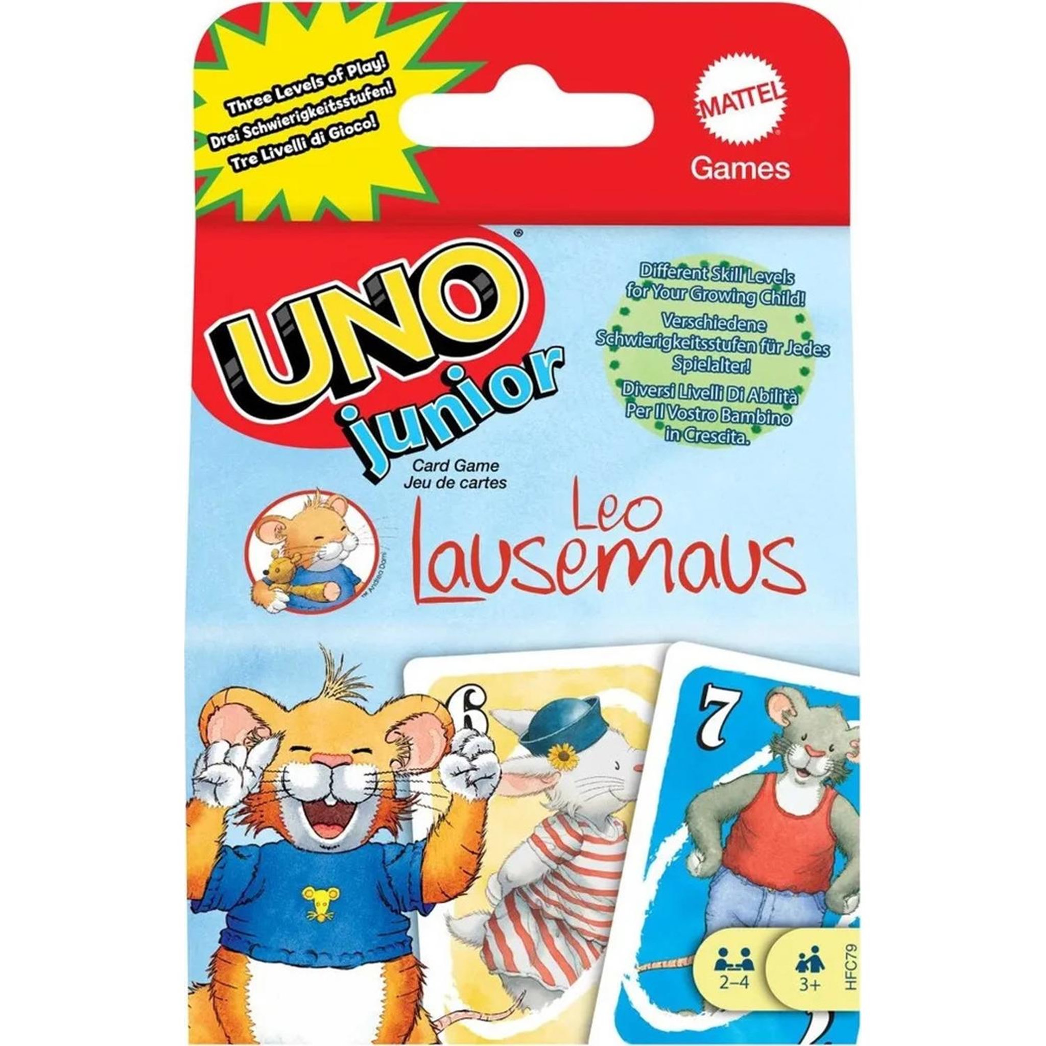 MATTEL Jeu de cartes UNO Junior Leo Lausemaus