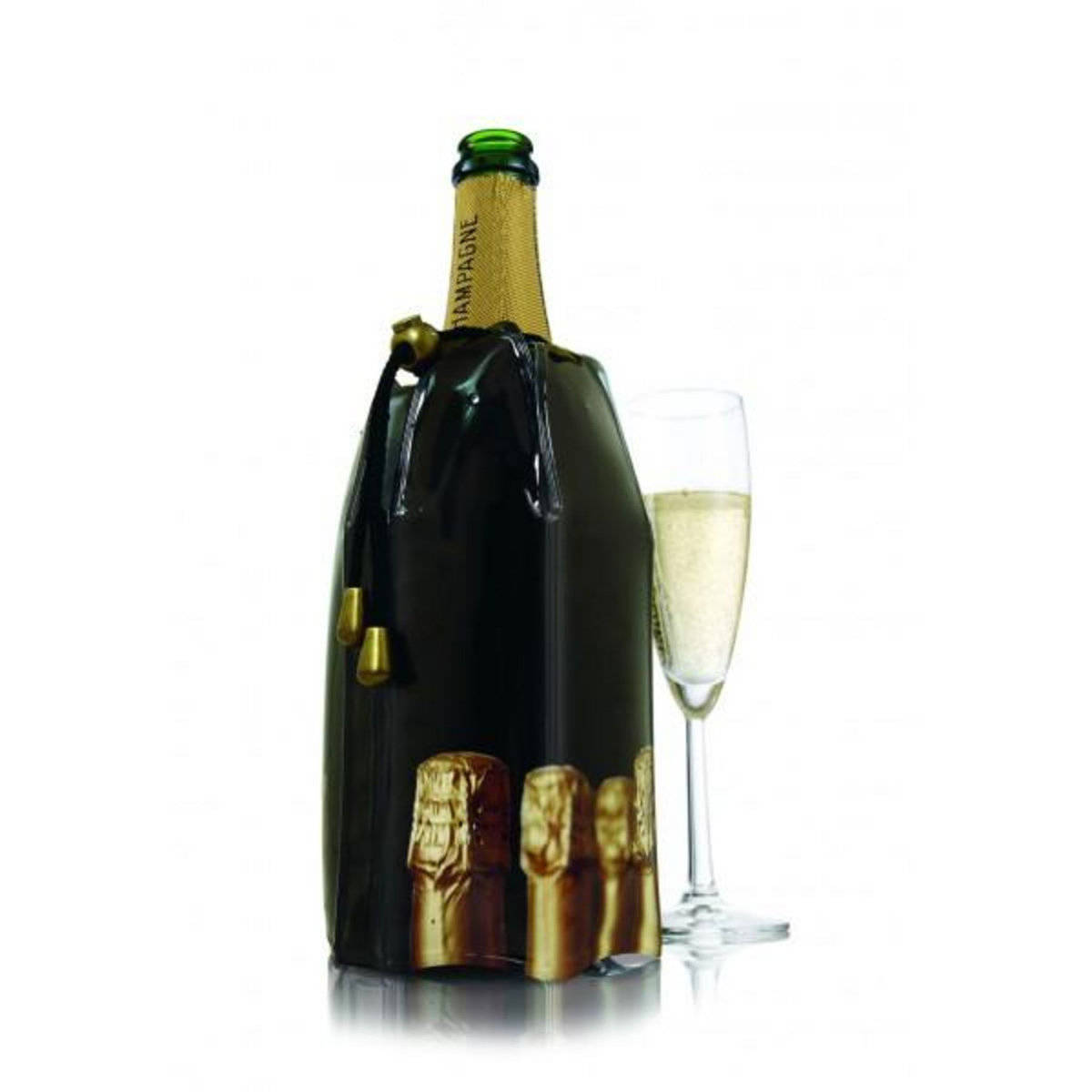 Vacu vin Rafraichisseur champagne noir - 38854606
