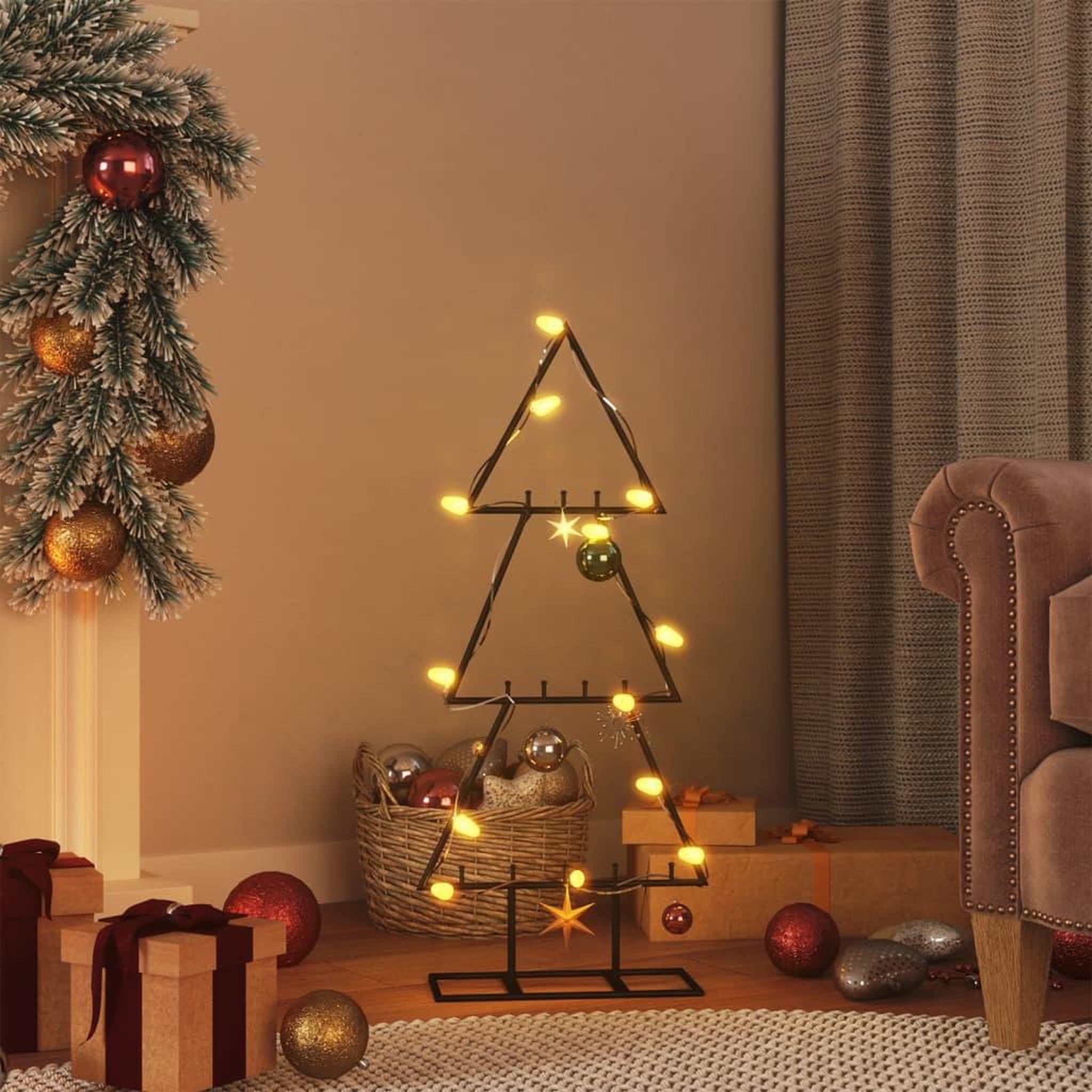 VIDAXL Arbre de Noël en metal pour decoration noir 60 cm