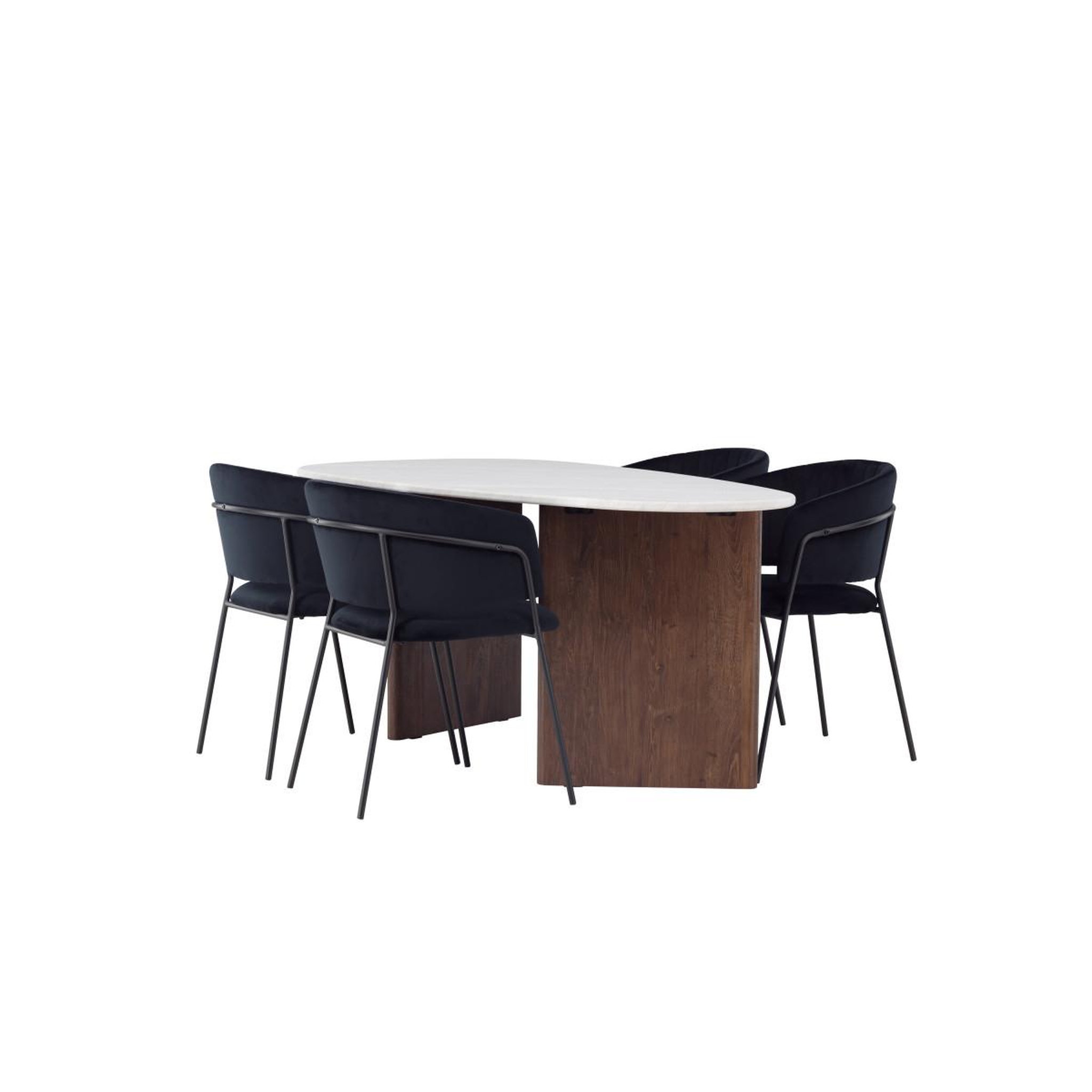 Voir la diapositive 4 : Paris Prix Ensemble table à manger & 4 chaises  gronvik & selma  180cm gris clair & noir