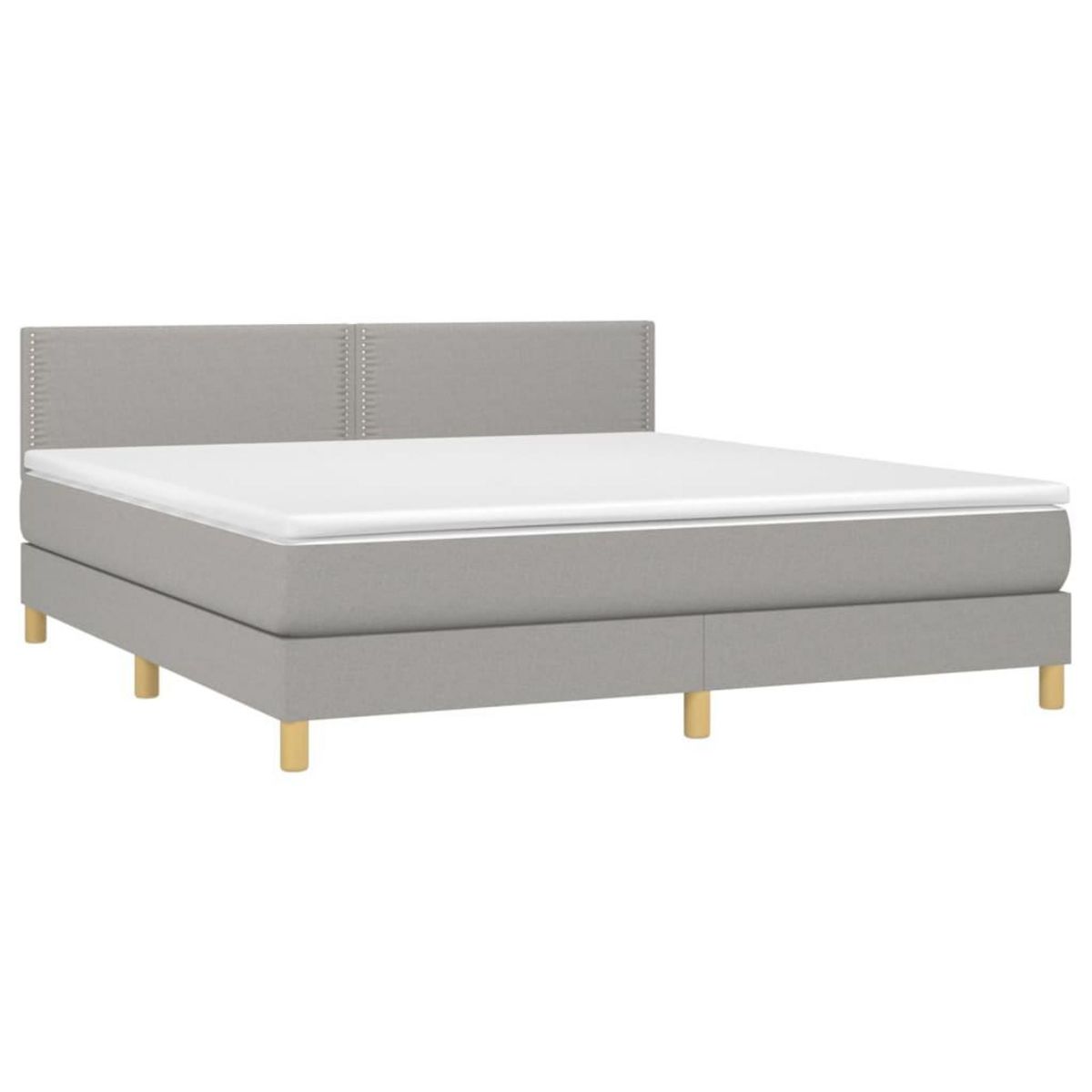 VIDAXL Sommier a lattes de lit et matelas et LED Gris clair 180x200 cm
