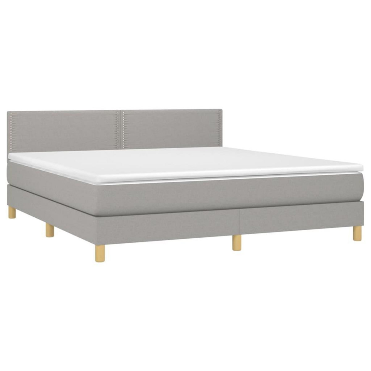 VIDAXL Sommier a lattes de lit et matelas et LED Gris clair 180x200 cm