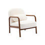 Voir la diapositive 1 : SWEEEK Fauteuil scandinave bois d'hévéa teinté noyer clair et tissu fausse fourrure