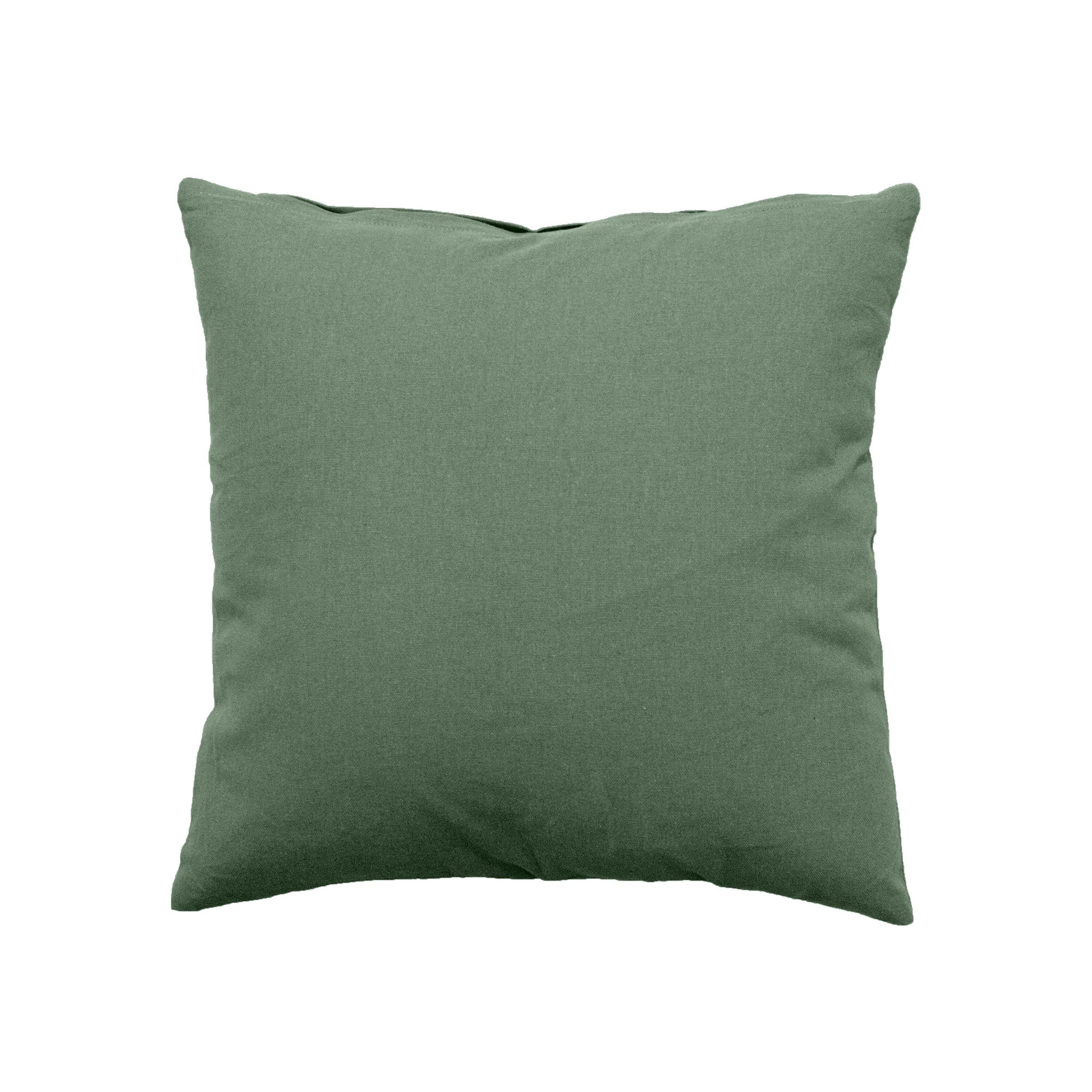 TOILINUX Petit coussin déhoussable panama - 40 x 40 cm - vert argile