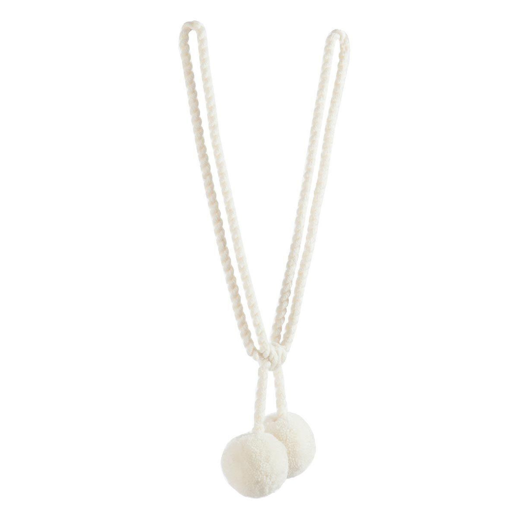 J-LINE Embrasse de Rideau  Boule Coton  45cm Ivoire