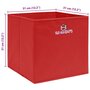 Voir la diapositive 5 : VIDAXL Boîtes de rangement 4 pcs Rouge 32x32x32 cm Tissu