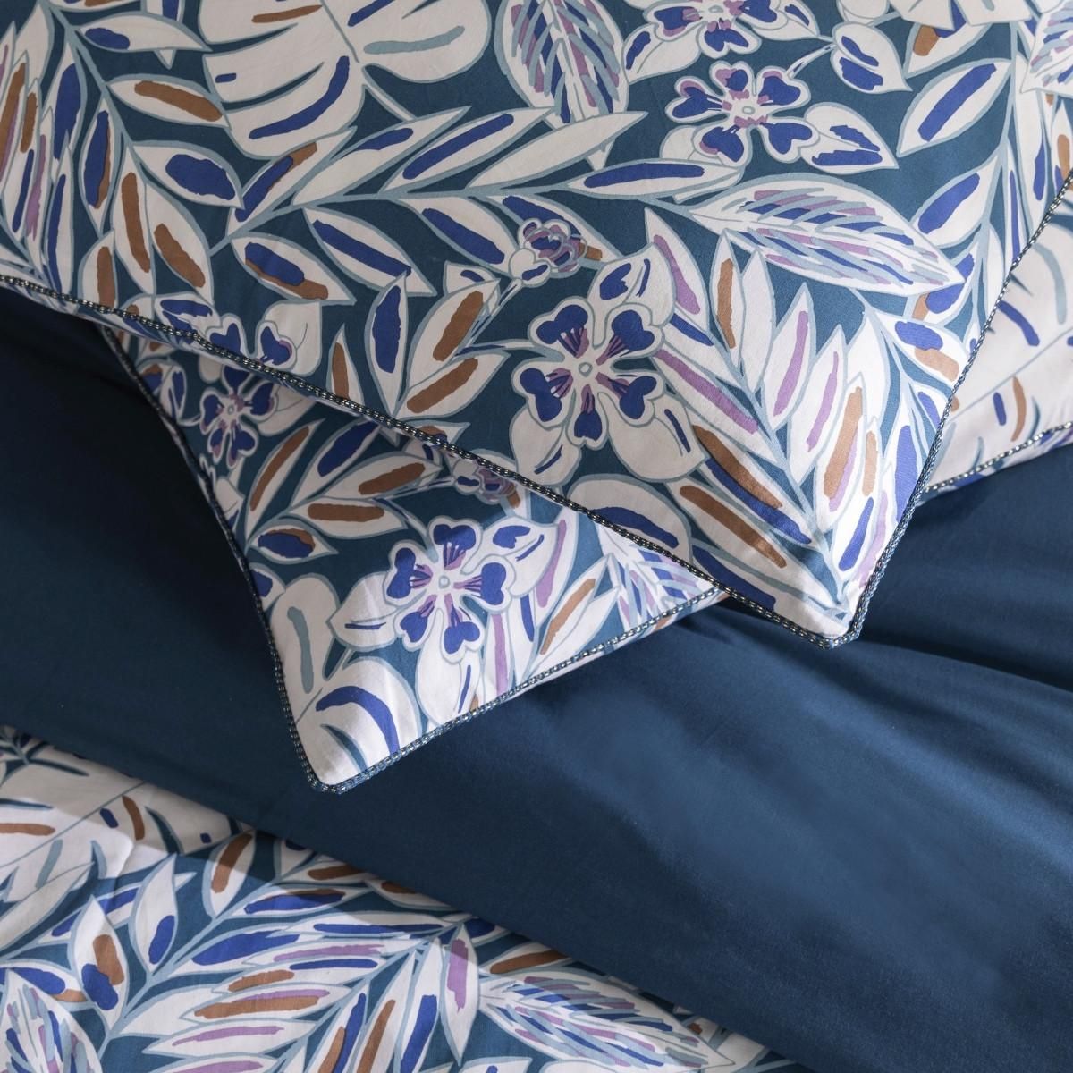 FUTURE HOME Parure de lit 2 personnes végétal réversible uni