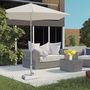 Voir la diapositive 2 : OUTSUNNY Pied de parasol en granite gris - poids net 25 Kg - 2 vis de serrage - compatible mât 32 à 48 mm
