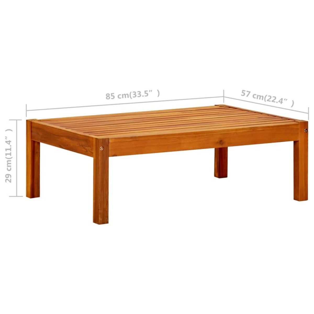 VIDAXL Table de jardin 85x57x29 cm Bois d'acacia massif