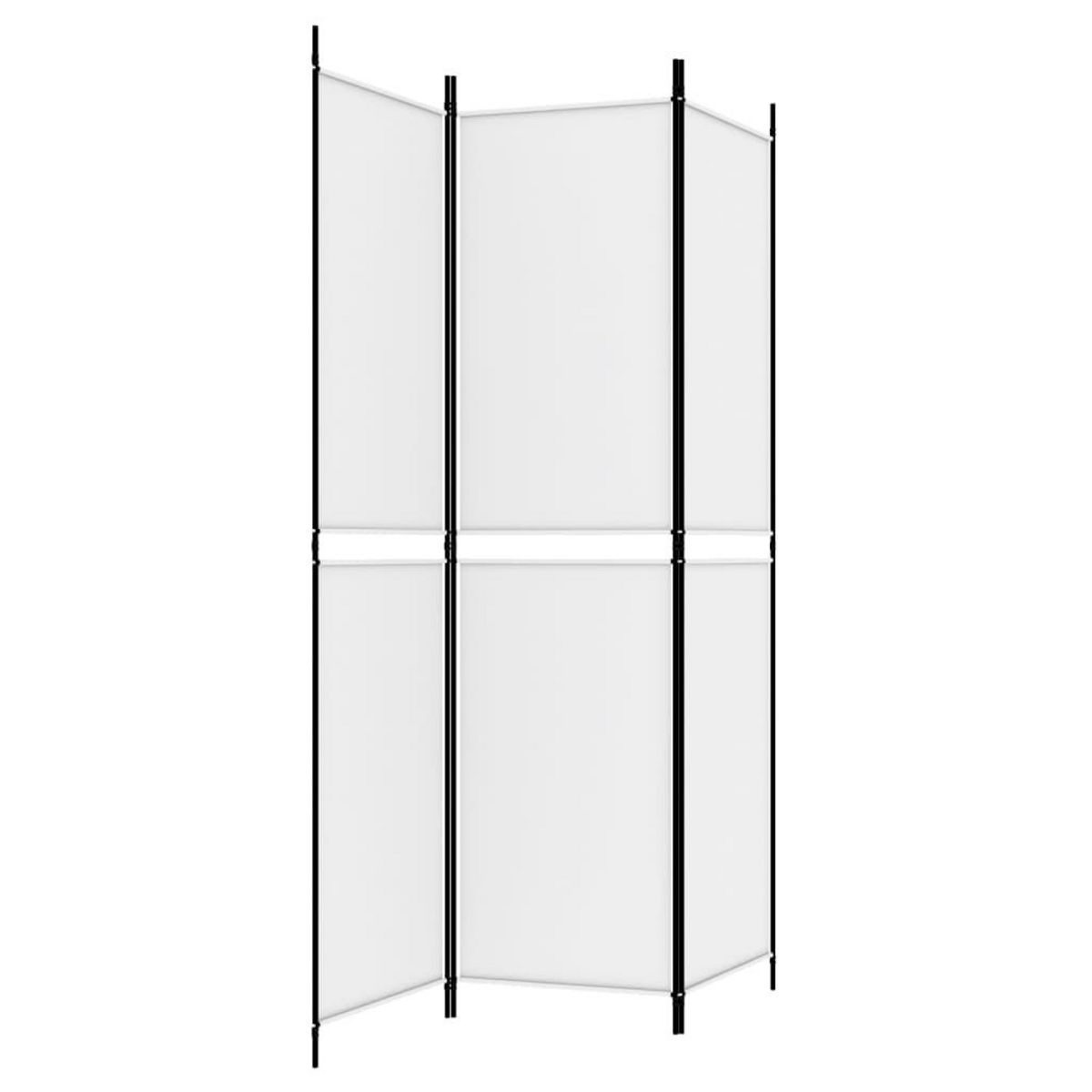 VIDAXL Cloison de separation 3 panneaux Blanc 150x200 cm Tissu