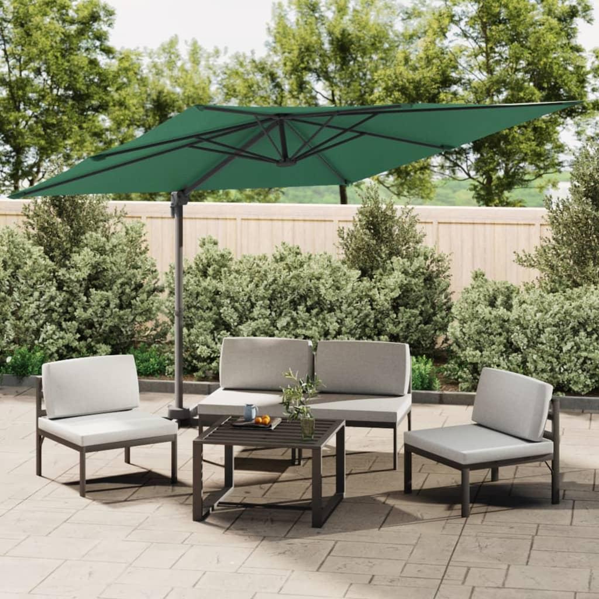Voir la diapositive 1 : VIDAXL Parasol cantilever a LED Vert 400x300 cm