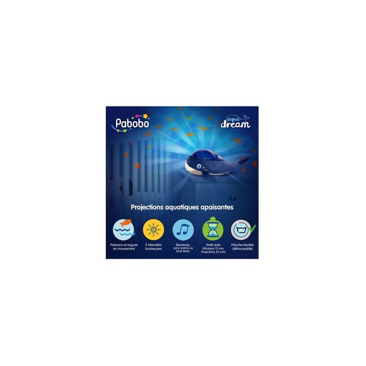 PABOBO Veilleuse musicale baleine aqua dream