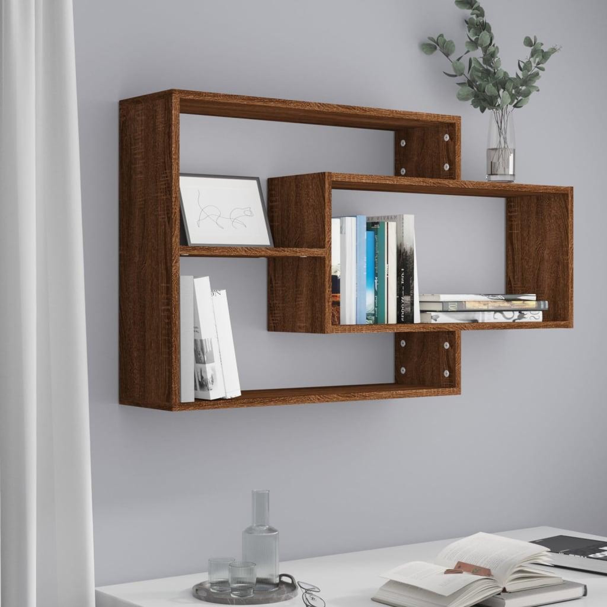 VIDAXL Etagere murale Chene marron 104x20x58,5 cm Bois d'ingenierie