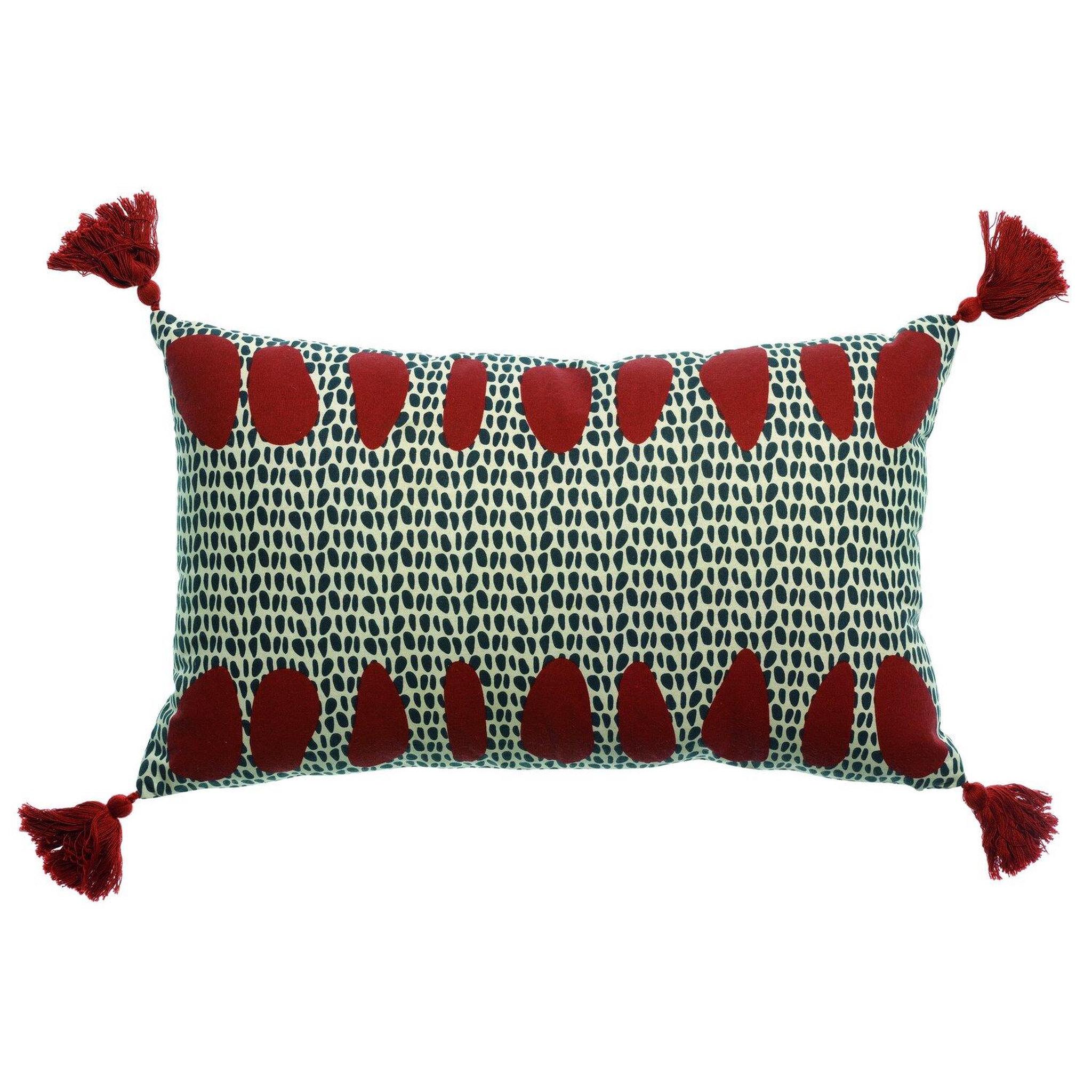 Voir la diapositive 1 : Les Ateliers du Linge Coussin imprimé en polycoton kilima
