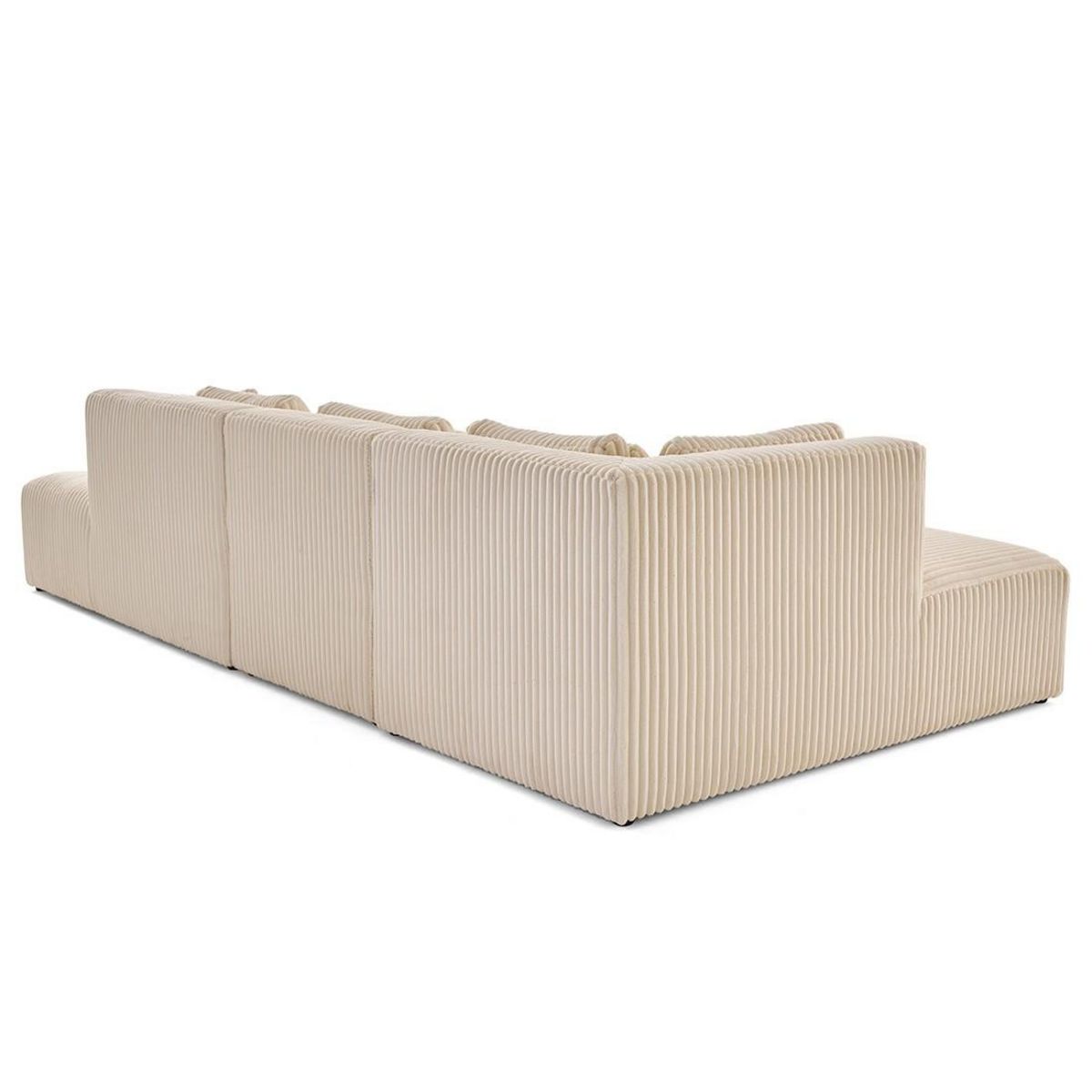 LISA DESIGN Victoire - canapé modulable d'angle gauche 5 places en velours côtelé grosses côtes