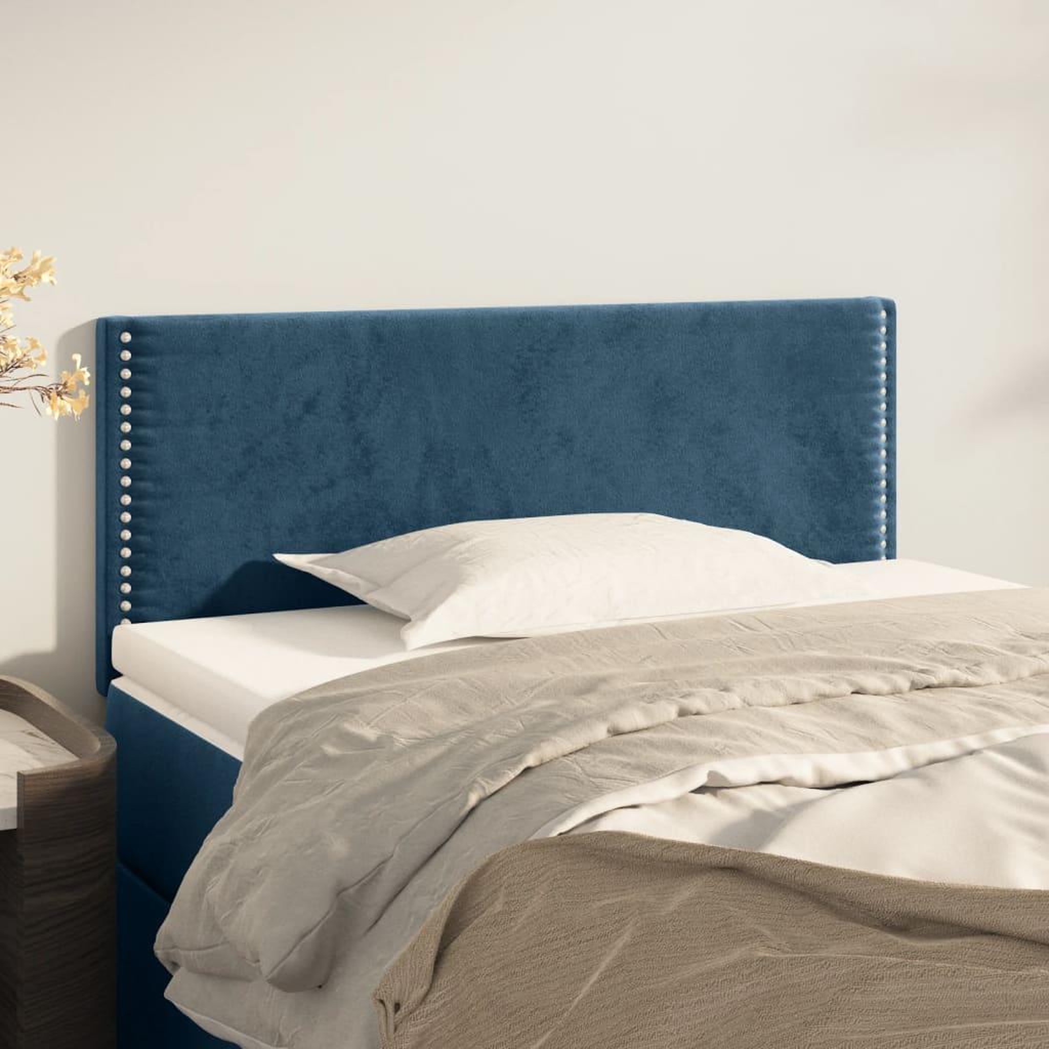 Voir la diapositive 1 : VIDAXL Tete de lit Bleu fonce 90x5x78/88 cm Velours