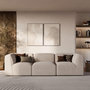 Voir la diapositive 2 : MAISON PAVANE Canapé modulable en tissu beige 3 places-Hestia
