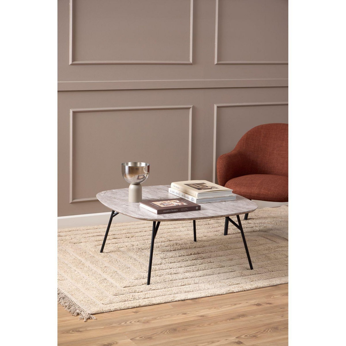 TOILINUX Table basse en bois et métal HALDOR