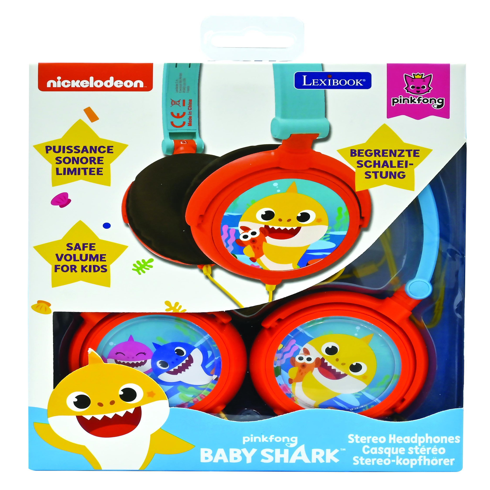 Voir la diapositive 6 : Lexibook Casque stéréo filaire pliable Baby Shark avec limitation de volume d'écoute