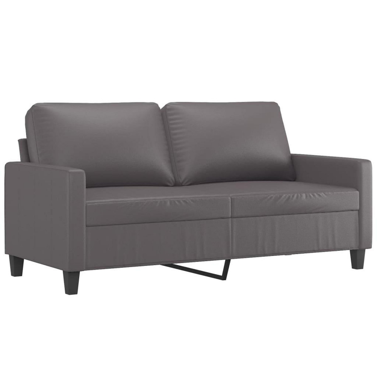 VIDAXL Ensemble de canapes 2 pcs avec coussins Gris Similicuir