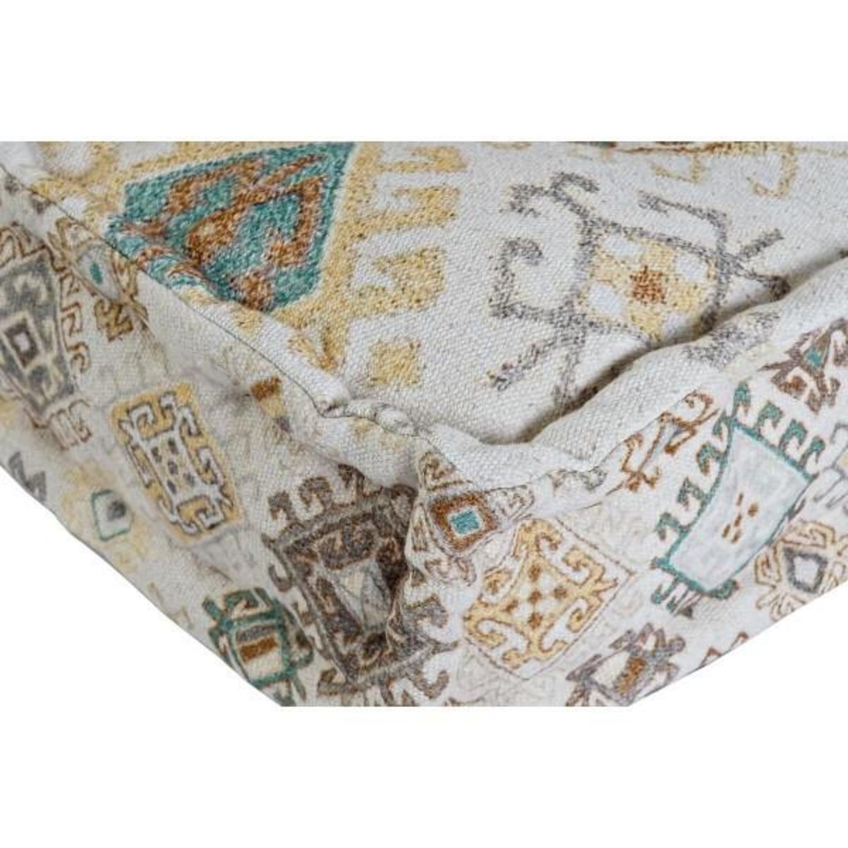 MARKET24 Canapé deux places DKD Home Decor Beige Marron Coton Jaune (145 x 76 x 13 cm)