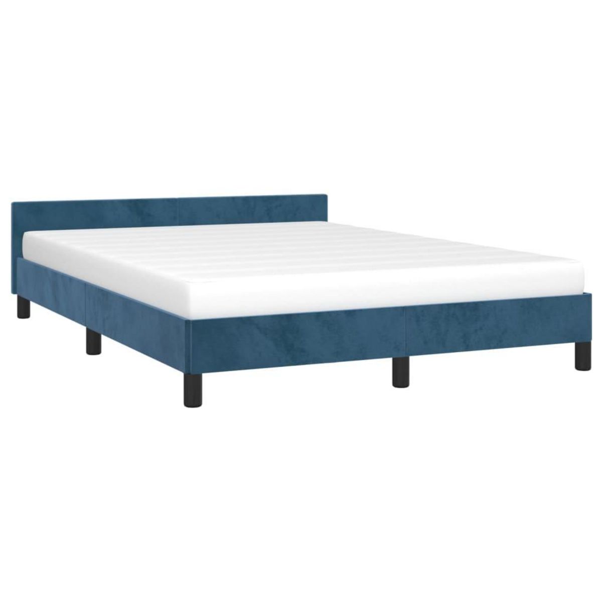 VIDAXL Cadre de lit sans matelas bleu fonce 140x200 cm velours