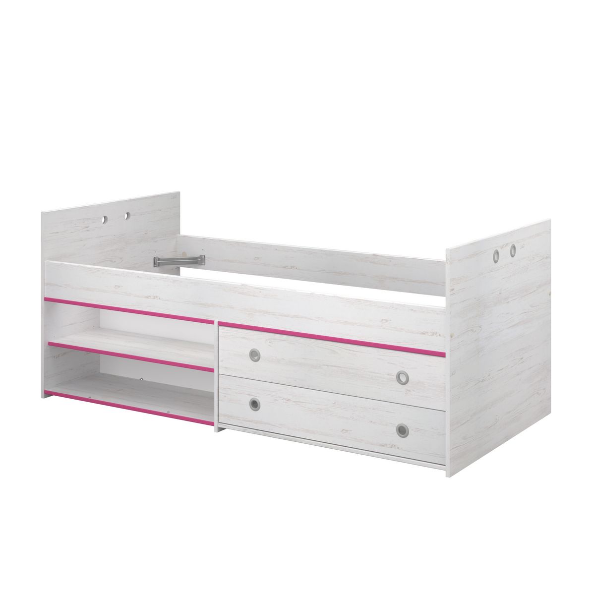 Lit 2 tiroirs 2 niches 90x200cm REVERSO