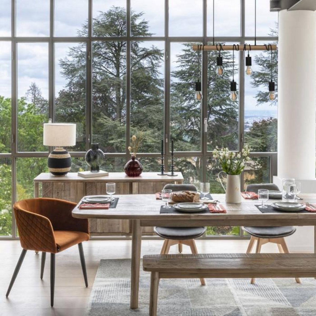 ATMOSPHERA Vase Rond Déco  Uly  22cm Ambre