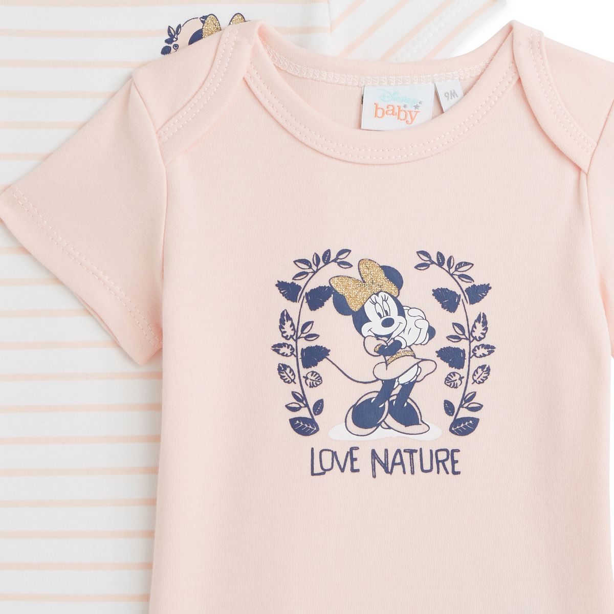 INEXTENSO Lot de 2 bodies manches courtes bébé fille