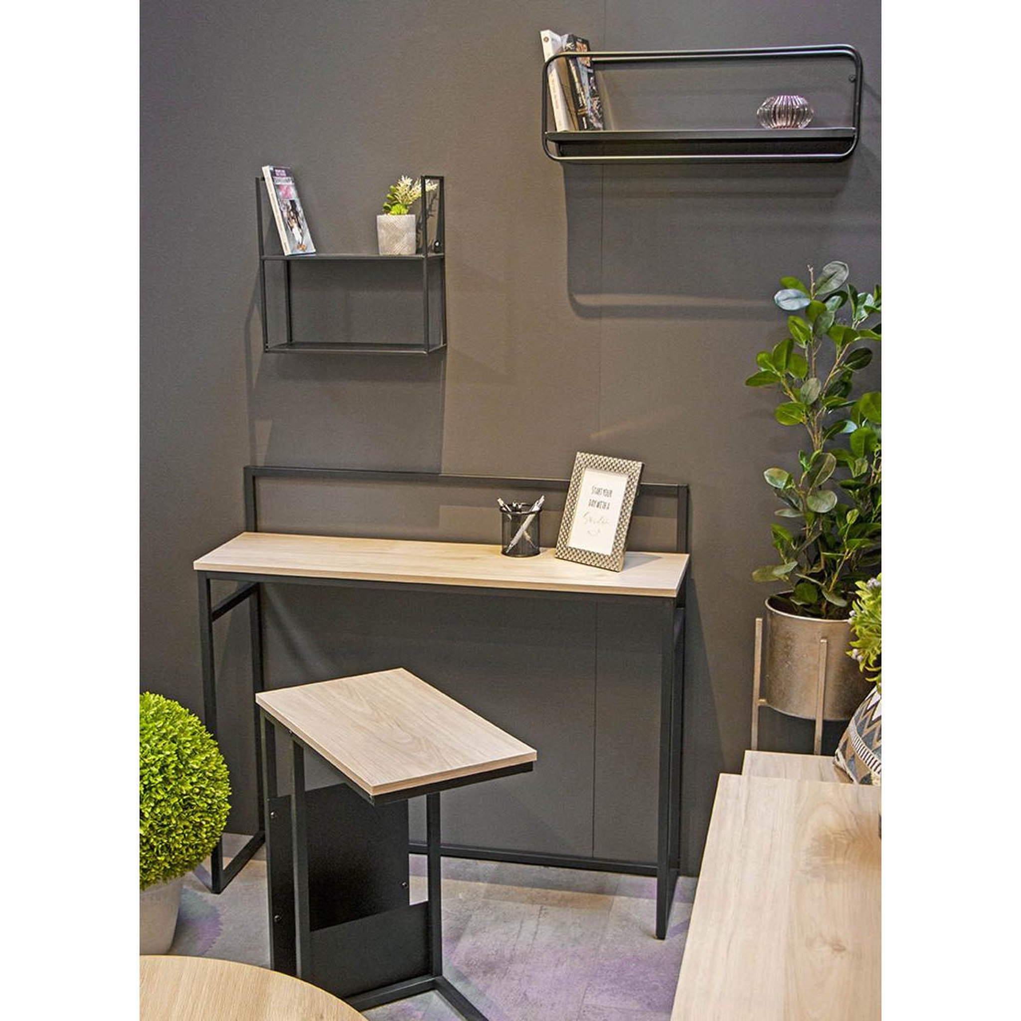 Voir la diapositive 6 : Paris Prix Console design  miranda  100cm chêne & noir