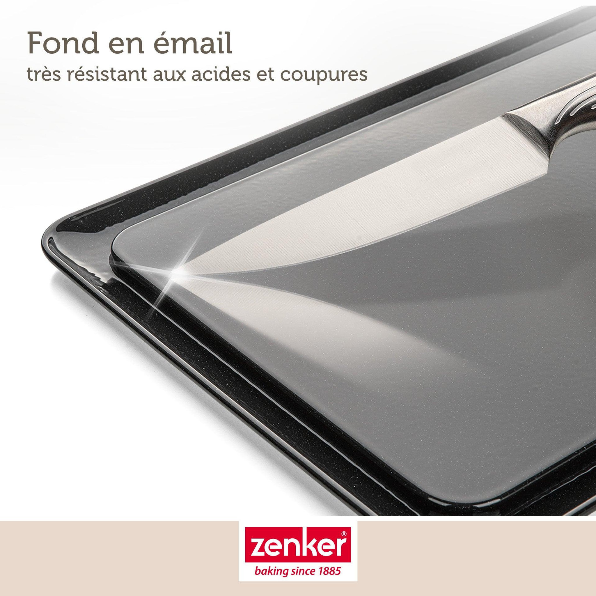 Voir la diapositive 6 : ZENKER Moule à charnière rectangulaire en acier émaillé et sa spatule 42 x 29 cm zenker deluxe