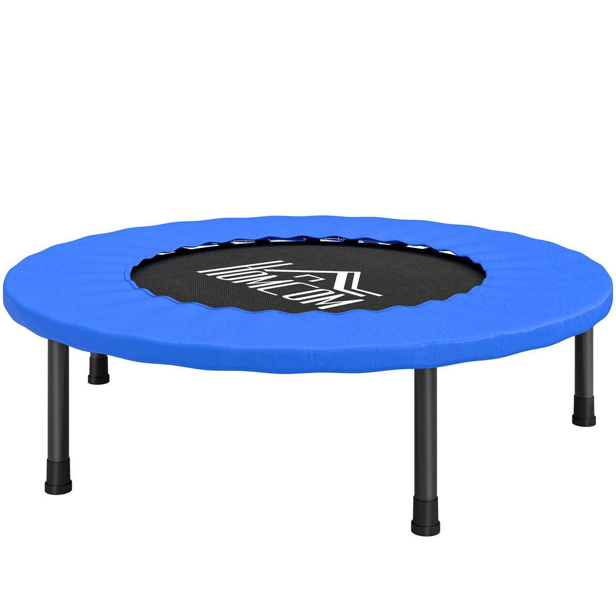 HOMCOM Mini trampoline de Fitness dia. 81cm max. 100Kg couvre-ressort pieds antidérapants noir bleu