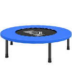 HOMCOM Mini trampoline de Fitness dia. 81cm max. 100Kg couvre-ressort pieds antidérapants noir bleu