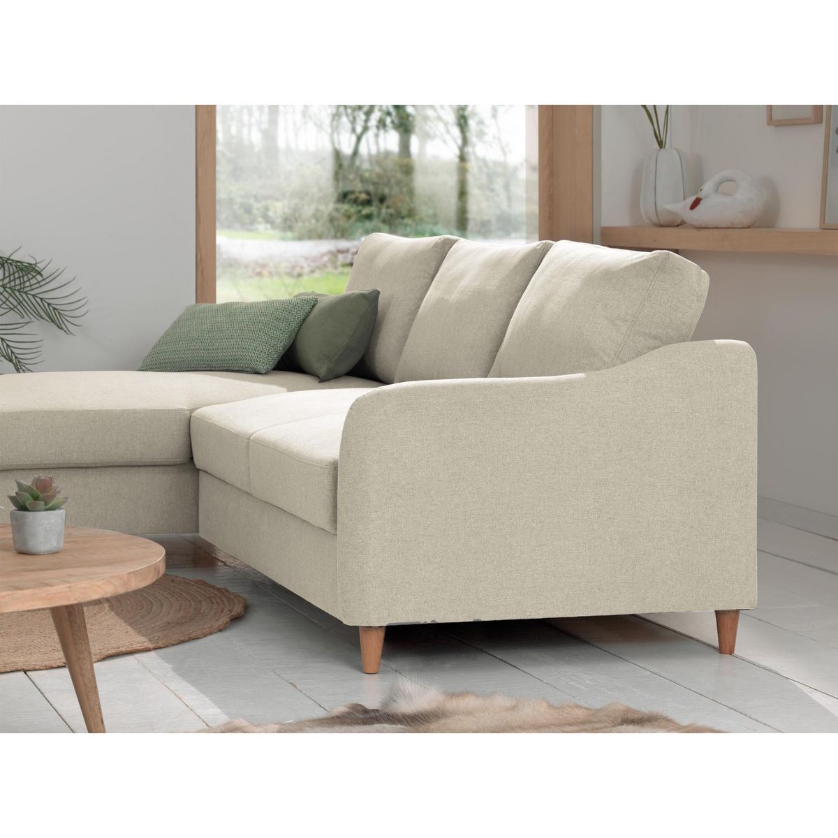 LISA DESIGN Will - canapé d'angle gauche - convertible avec coffre - 4 places - en tissu