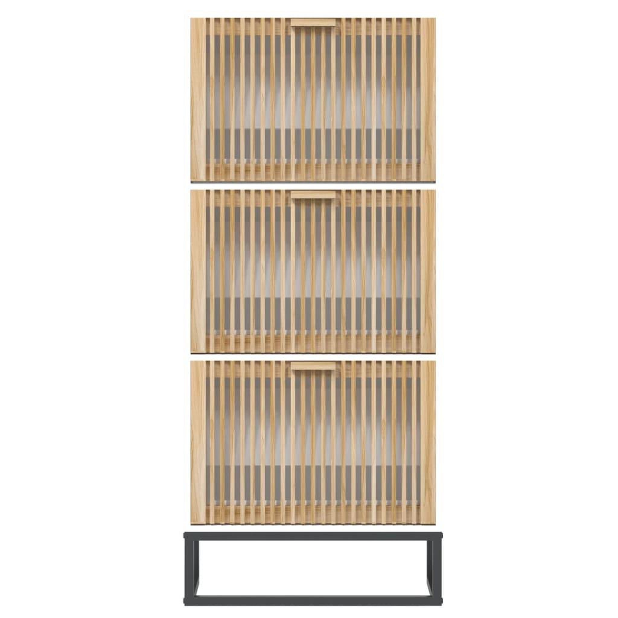 Voir la diapositive 4 : VIDAXL Armoire a chaussures blanc 52x25x120 cm bois d'ingenierie